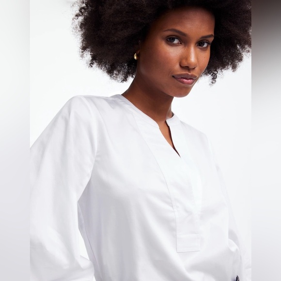 NWT Madewell V-Neck Long-Sleeve Cotton Top in White, Sizes XXS, XS, and M - Picture 4 of 13